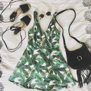Palm Leaf Skater Dress